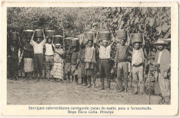 São Tomé E Princípe - Serviçais Caboverdianos Carregando Cacau Na Roça Nova Cuba - Ethnique - Ethnic - Costumes - Mœurs - São Tomé Und Príncipe
