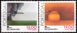 PORTUGAL - (CORREIO AÉREO) 1979, 35º Aniversário Da TAP. ( Série, 2 Valores )   ** MNH / (*) MNG  MUNDIFIL  Nº 12/3 - Unused Stamps