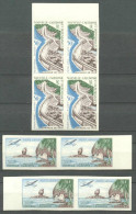 1959 NEW CALEDONIA AIRMAIL IMPERFORATED BLOCK OF 4 + 2x PAIRS MICHEL: 368-369 MNH ** - Non Dentelés, épreuves & Variétés