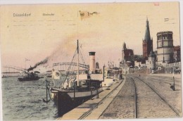 ALLEMAGNE,GERMANY,DEUTSCH LAND,DUSSELDORF EN 1909,DUESSELDORF,RHIN,RHE INUFER,port,rail,timbre - Duesseldorf