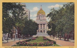 State Street Showing State Capitol Harrisburg Pennsylvania - Harrisburg