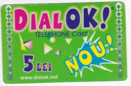 Moldova  Moldavie  , DIALOK , Prepaid   Telephone Card  , 5 Lei   ;  RARE , Plastic , Used - Telekom-Betreiber