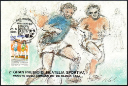 FOOTBALL - SAN MARINO 1994 - GRAN PREMIO FILATELIA SPORTIVA - ABRUZZOPHIL ´94 - MAXIMUM CARD - Covers & Documents