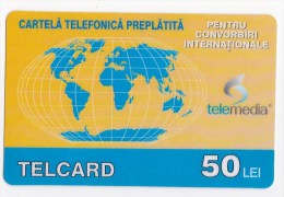 Moldova  , Telcard , TELEMEDIA ,  Telephone Card  , 50 Lei   ;   RARE , Plastic , Used - Operatori Telecom