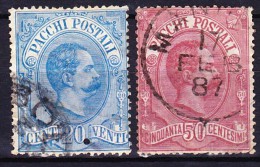 ITALIE COLIS POSTAUX 1884-86 YT N° 2 Et 3 Obl. - Paketmarken