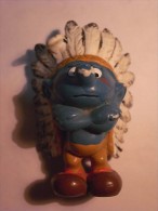 1 FIGURINE FIGURE DOLL PUPPET DUMMY TOY IMAGE POUPÉE - SMURF INDIAN WALLACE W BERRIE PEYO SCHLEICH BULLY 1981 - Schtroumpfs