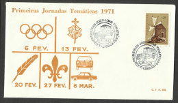 Portugal Cachet Commémoratif  Expo Philatelique Lisbonne Voiture Ancienne 1971 Event Pmk Old Car Stamp Expo Lisbon 1971 - Flammes & Oblitérations