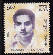 India MNH 2010, Immanuel Sekaranar, Reformer, - Neufs