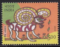 India MNH 2010,  Astrological Signs, Zodiac, Astrology, Aires,, Sheep, Animal - Ongebruikt