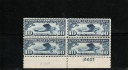USA  - Michel # 306 A--MNH (**)--block Of Four With Plate Number - 1b. 1918-1940 Unused