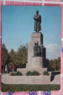 TAJIKISTAN  Dushanbe  Capital.  Kuibyshev Monument  - Old USSR Postcard  - DMPK (stamp) 1974 - Tadjikistan