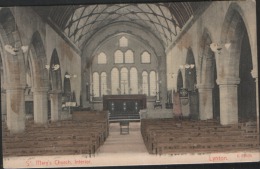 Devon  Postcard St Mary's Church Interior  & The East Window Lynton Parish Church Unused - Lynmouth & Lynton