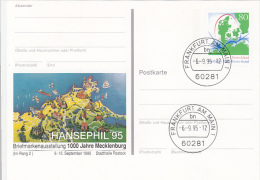 MECKLENBURG TOWN, KIELER CANAL, NORTH SEA, PC STATIONERY, ENTIER POSTAUX, 1995, GERMANY - Cartoline Illustrate - Usati