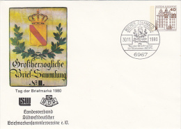 STAMP'S DAY, COAT OF ARMS, CASTLE, COVER STATIONERY, ENTIER POSTAUX, 1980, GERMANY - Enveloppes - Oblitérées