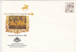 STAMP'S DAY, POST OFFICE SIGN, CASTLE, COVER STATIONERY, ENTIER POSTAUX, 1980, GERMANY - Sobres - Usados