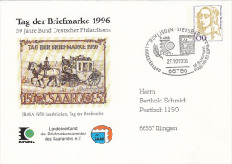 STAMP'S DAY, POST-CHASE, LUISE HENRIETTE VON ORANIEN, COVER STATIONERY, ENTIER POSTAUX, 1996, GERMANY - Enveloppes - Oblitérées