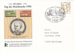 STAMP'S DAY, OLD STAMPS, LUISE HENRIETTE VON ORANIEN, COVER STATIONERY, ENTIER POSTAUX, 1996, GERMANY - Enveloppes - Oblitérées