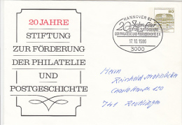 STAMP AND POSTAL HISTORY PROMOTION FOUNDATION, CASTLE, COVER STATIONERY, ENTIER POSTAUX, 1986, GERMANY - Briefomslagen - Gebruikt