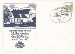 LEVERKUSEN RESTING HOUSE, CASTLE, COVER STATIONERY, ENTIER POSTAUX, 1982, GERMANY - Briefomslagen - Gebruikt