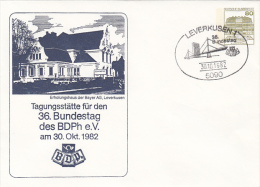 LEVERKUSEN RESTING HOUSE, CASTLE, COVER STATIONERY, ENTIER POSTAUX, 1982, GERMANY - Enveloppes - Oblitérées