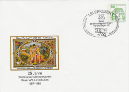 LEVERKUSEN STAMP COLLECTOR'S CLUB, PAINTING, CASTLE, COVER STATIONERY, ENTIER POSTAUX, 1982, GERMANY - Sobres - Usados
