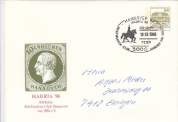 HANNOVER  STAMP COLLECTORS CLUB, CASTLE, COVER STATIONERY, ENTIER POSTAUX, 1986, GERMANY - Umschläge - Gebraucht