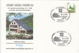 SOLINGEN WOODFRAME HOUSE, ALTOTTING PILGRIMIGE CHAPEL, COVER STATIONERY, ENTIER POSTAUX, 1989, GERMANY - Buste - Usati