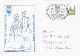 VINTAGE COUPLE, SOLDIER, ALTOTTING PILGRIMAGE CHAPEL, COVER STATIONERY, ENTIER POSTAUX, 1992, GERMANY - Umschläge - Gebraucht