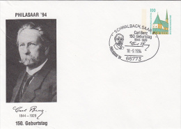 CARL BENZ, PHILATELIST, ALTOTTING PILGRIMAGE CHAPEL, COVER STATIONERY, ENTIER POSTAUX, 1994, GERMANY - Enveloppes - Oblitérées