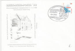 MONCHENGLADBACH TOWN HALL, FOUNTAIN, HANNOVER EXPO2000, COVER STATIONERY, ENTIER POSTAUX, 1999, GERMANY - Buste - Usati