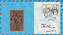 FRANKFURT PHILATELIC EXHIBITION, CASTLES, AEROGRAMME, 1978, GERMANY - Briefomslagen - Gebruikt