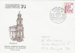 FRANKFURT PHILATELIC EXHIBITION, ST PAUL'S CHURCH, CASTLE, COVER STATIONERY, ENTIER POSTAUX, 1978, GERMANY - Umschläge - Gebraucht