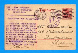 Entier Postal 1915 Bruxelles Occupation Allemande - Deutsche Armee