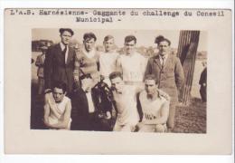 Carte-photo Harnes (62) - L'A.S. Harnésienne, Gagnante Du Challenge Du Conseil... Bon état, Non Circulé. - Harnes