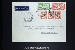 Indochine  Lettre Par Avion 1951 A New York USA  Mixed Timbres - Lettres & Documents
