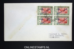 Inde  Lettre 1946 Pondichery  Poste Restante  Yv 161 En 4 - Block - Covers & Documents