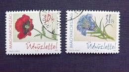 Ungarn 4734/5 Oo/ESST, Mohnblume (Papaver Rhoeas), Blauer Enzian (Gentiana Acaulis) - Usado