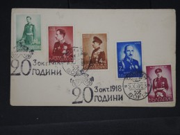 BULGARIE- SERIE DU ROI BORIS SUR CARTE POSTALE REPRESENTATIF  EN 1938 - A VOIR - LOT P2694 - Cartas & Documentos