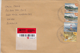 1240FM- TIERRA DEL FUEGO TOWN, LIGHTHOUSE, VILLAGE, STAMPS ON REGISTERED COVER, 2011, ARGENTINA - Briefe U. Dokumente