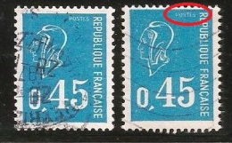 FRANCE - Marianne De BEQUET - Yvert Et Tellier N°s: 1663 Et 1663a  Variété  "POSTES" Estompé,  Oblitérés  . - Used Stamps