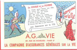 BUVARD ASSURANCE VIE LA CIGALE ET LA FOURMI LA FONTAINE 87 RUE DE RICHELIEU PARIS 2 - Banque & Assurance