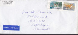 Canada Airmail Par Avion Label VICTORIA (B.C.) 1988 Cover Lettre To Denmark 2x Dog Hund Chien - Luchtpost