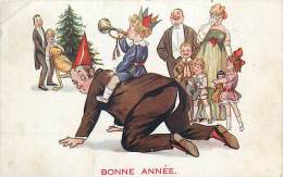 Réf : A-15-3621 : ENFANT TURBULANT BONNE ANNEE MUSIQUE ARBRE DE NOEL ( 1 Léger Pli ) - Cartes Humoristiques