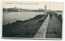 - MARSEILLE - Phare Ste-Marie Et Notre De La Garde, Jetée, Animation, Peu Courante, Non écrite, TBE, Scans. - Notre-Dame De La Garde, Ascenseur