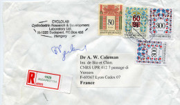 Grand Fragment Recommandé Pour La France 4 Timbres - Storia Postale