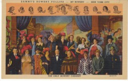 Sammy's Bowery Follies, Caberet Show Theater, New York City, C1940s Vintage Linen Postcard - Manhattan