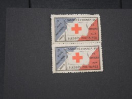 FRANCE - VIGNETTE DE LA CROIX ROUGE EN PAIRE  - A VOIR - LOT P2714 - Red Cross