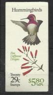 Carnet Booklet Markenheftchen Etats Unis USA 2034 Oiseaux Mouches Birds Aves Vogel - 1981-...