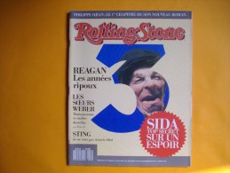 ROLLING STONE  -  N° 3  -  Mars / Avril 1988 -  REAGAN  -  Les Années Ripoux  -  Sida  -   Soeurs Weber - Muziek