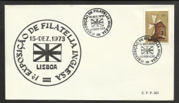 Portugal Cachet Commémoratif  Expo Philatelie D' Angleterre 1973 Event Pmk England Philately Expo Lisbon - Postal Logo & Postmarks